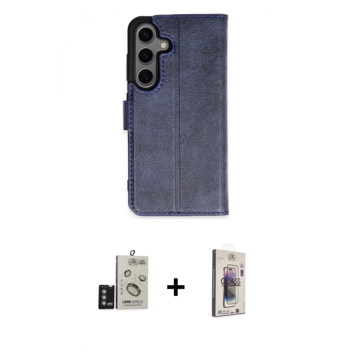 MARSİLYAN™- Galaxy S24 Kılıf Siluet Işık Serisi - Siyah Bilvis 3D Cam Ekran Koruyucu + Bilvis Titan Kamera Lens - DNMR