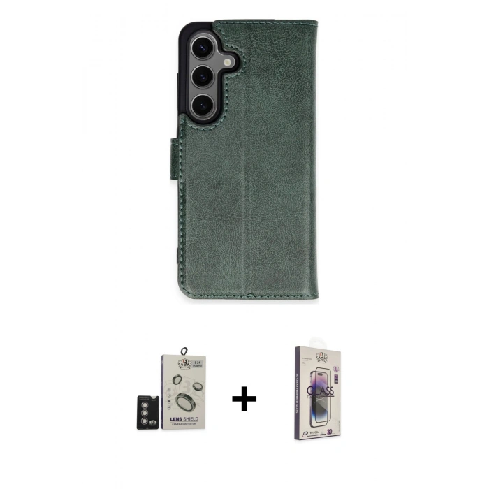 MARSİLYAN™- Galaxy S24 Kılıf Siluet Işık Serisi - Siyah Bilvis 3D Cam Ekran Koruyucu + Bilvis Titan Kamera Lens - DNMR