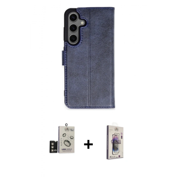 MARSİLYAN™- Galaxy S24 Kılıf Siluet Işık Serisi - Siyah Bilvis 3D Cam Ekran Koruyucu + Bilvis Titan Kamera Lens - GD