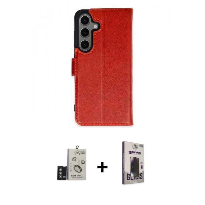 MARSİLYAN™- Galaxy S24 Kılıf Siluet Işık Serisi - Siyah Bilvis Hayalet Cam Ekran Koruyucu + Bilvis Titan Kamera Lens - DNMR