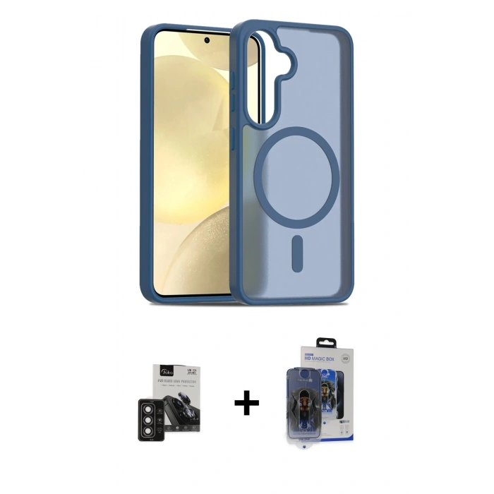 MARSİLYAN™- Galaxy S24 Kılıf Siluet Minimal Prime - Siyah Vanessa Magic Cam + PVD Metal Kamera Lens - DNMR