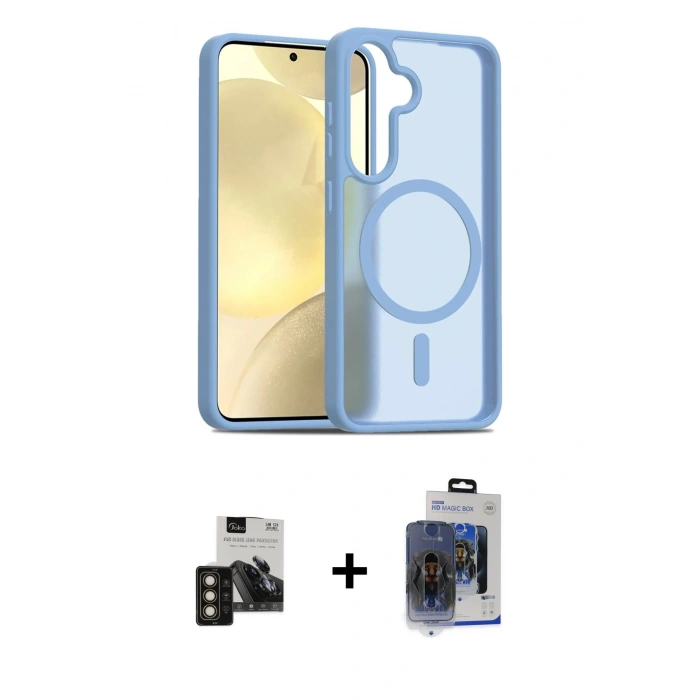 MARSİLYAN™- Galaxy S24 Kılıf Siluet Minimal Prime - Siyah Vanessa Magic Cam + PVD Metal Kamera Lens - GD