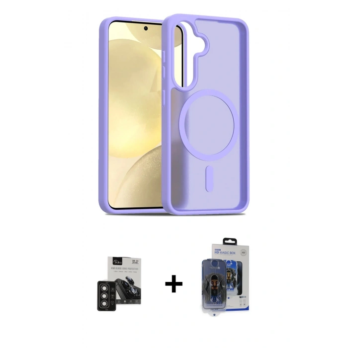 MARSİLYAN™- Galaxy S24 Kılıf Siluet Minimal Prime - Siyah Vanessa Magic Cam + PVD Metal Kamera Lens - TNGI
