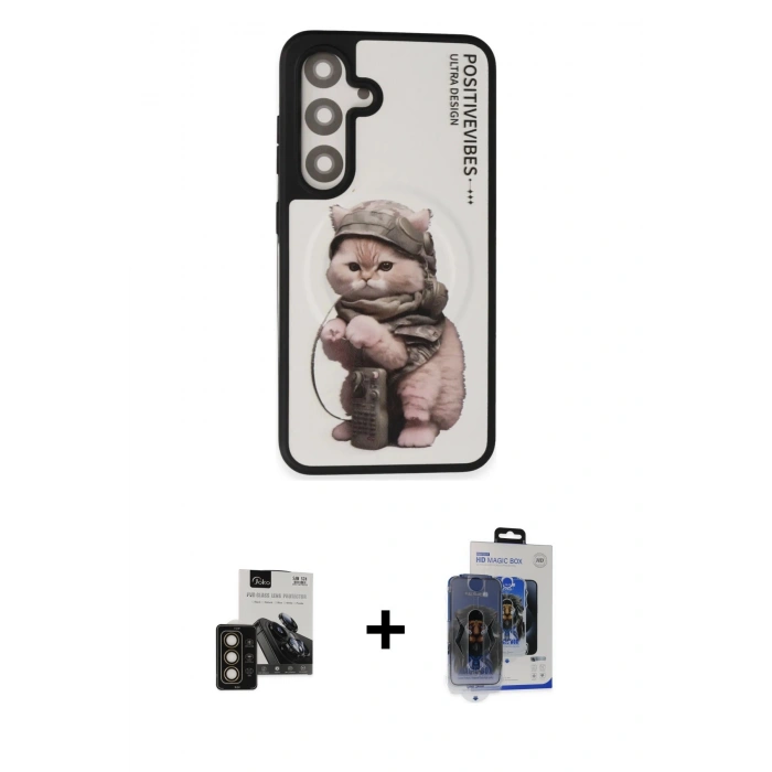 MARSİLYAN™- Galaxy S24 Kılıf Siluet Modern Özel Seri - Siyah Vanessa Magic Cam + Gold PVD Metal Kamera Lens