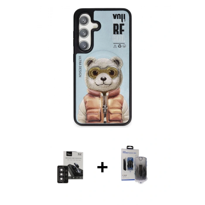 MARSİLYAN™- Galaxy S24 Kılıf Siluet Modern Özel Seri - Siyah Vanessa Magic Hayalet Cam + PVD Metal Kamera Lens - DNMR