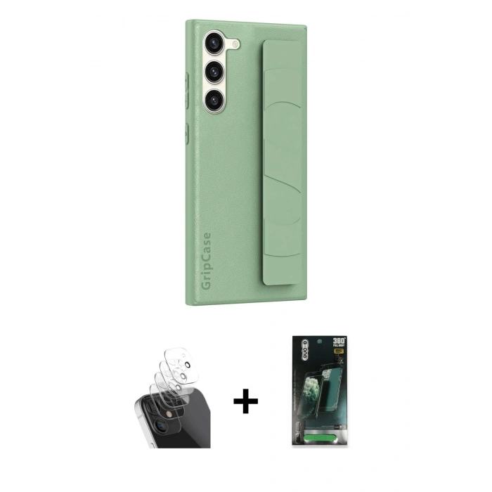 MARSİLYAN™- Galaxy S24 Kılıf Vadi Asil Serisi - Şeffaf 360 Full Body Arka Koruyucu + Kamera Lens Koruma Cam - SF