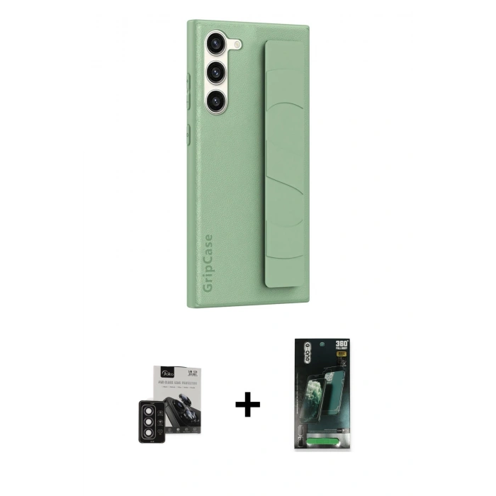 MARSİLYAN™- Galaxy S24 Kılıf Vadi Asil Serisi - Siyah 360 Mat Full Body Arka Koruyucu + PVD Metal Kamera Lens - DNMR