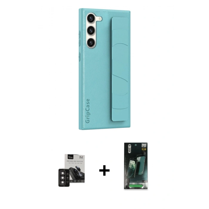 MARSİLYAN™- Galaxy S24 Kılıf Vadi Asil Serisi - Siyah 360 Mat Full Body Arka Koruyucu + PVD Metal Kamera Lens - DNMR