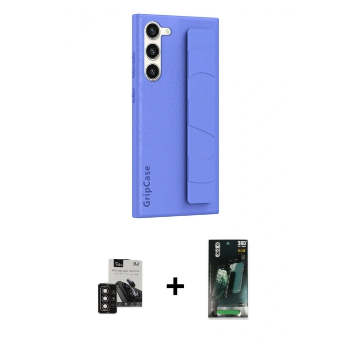 MARSİLYAN™- Galaxy S24 Kılıf Vadi Asil Serisi - Siyah 360 Mat Full Body Arka Koruyucu + PVD Metal Kamera Lens - DNMR