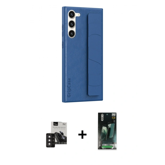 MARSİLYAN™- Galaxy S24 Kılıf Vadi Asil Serisi - Siyah 360 Mat Full Body Arka Koruyucu + PVD Metal Kamera Lens - DNMR
