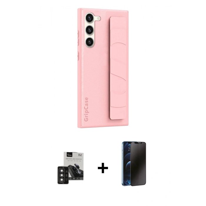 MARSİLYAN™- Galaxy S24 Kılıf Vadi Asil Serisi - Siyah 3D Antistatik Hayalet Cam Ekran Koruyucu + PVD Metal Kamera Lens - DNMR