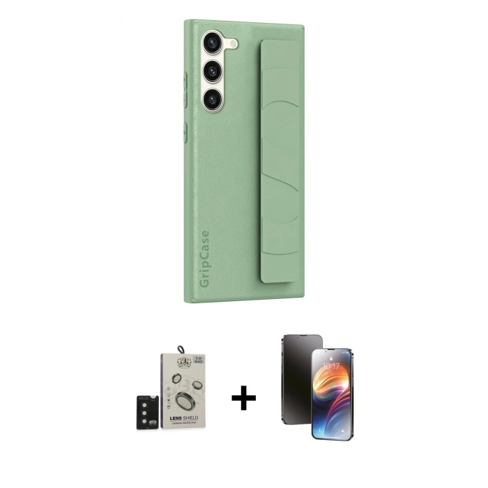MARSİLYAN™- Galaxy S24 Kılıf Vadi Asil Serisi - Siyah 3D Antistatik Mat Seramik Nano Ekran Koruyucu + Bilvis Titan Kamera Lens - SH