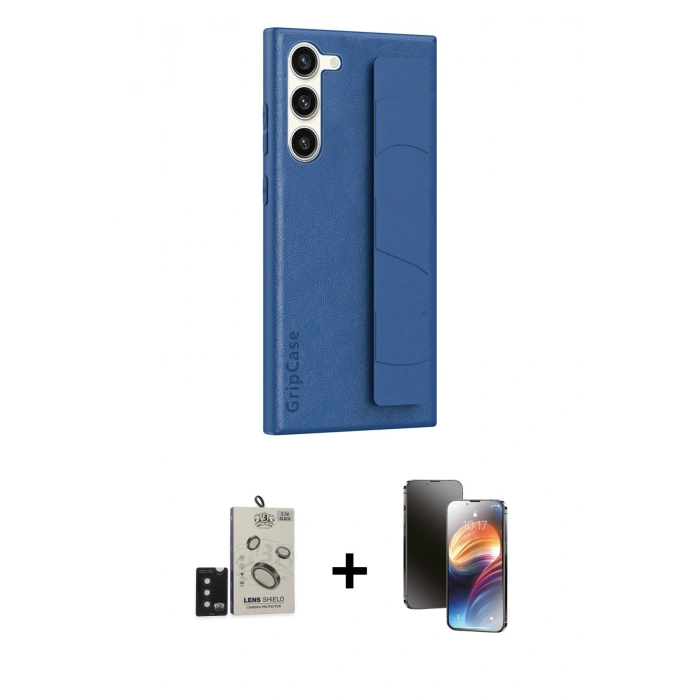 MARSİLYAN™- Galaxy S24 Kılıf Vadi Asil Serisi - Siyah 3D Antistatik Mat Seramik Nano Ekran Koruyucu + Bilvis Titan Kamera Lens - SH