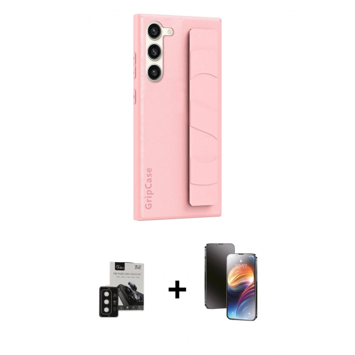 MARSİLYAN™- Galaxy S24 Kılıf Vadi Asil Serisi - Siyah 3D Antistatik Mat Seramik Nano Ekran Koruyucu + PVD Metal Kamera Lens - SH