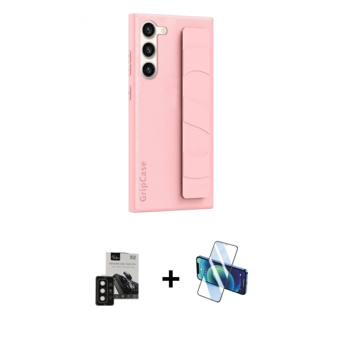 MARSİLYAN™- Galaxy S24 Kılıf Vadi Asil Serisi - Siyah 3D Antistatik Seramik Nano Ekran Koruyucu + PVD Metal Kamera Lens - SH