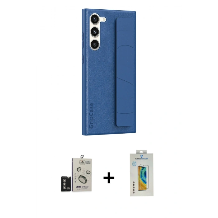 MARSİLYAN™- Galaxy S24 Kılıf Vadi Asil Serisi - Siyah Polymer Nano Ekran Koruyucu + Bilvis Titan Kamera Lens - DNMR