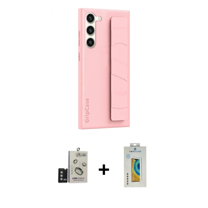 MARSİLYAN™- Galaxy S24 Kılıf Vadi Asil Serisi - Siyah Polymer Nano Ekran Koruyucu + Bilvis Titan Kamera Lens - DNMR
