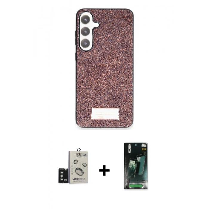 MARSİLYAN™- Galaxy S24 Kılıf Vadi Klasik Serisi - Şeffaf 360 Full Body Arka Koruyucu + Bilvis Titan Kamera Lens - TMGI