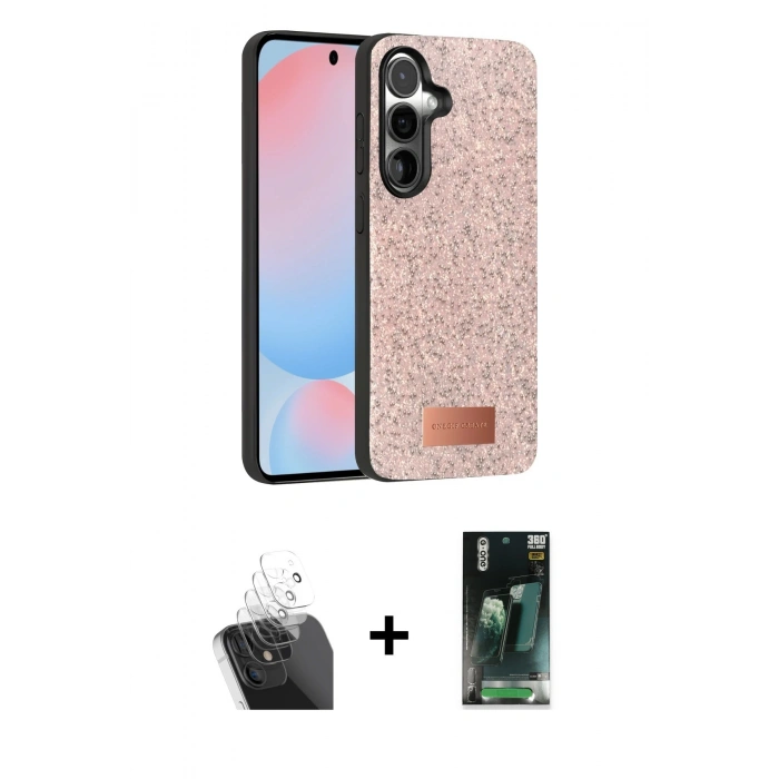 MARSİLYAN™- Galaxy S24 Kılıf Vadi Klasik Serisi - Şeffaf 360 Full Body Arka Koruyucu + Kamera Lens Koruma Cam - SF