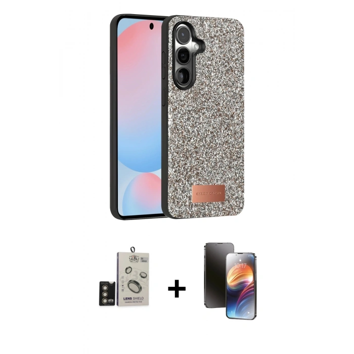 MARSİLYAN™- Galaxy S24 Kılıf Vadi Klasik Serisi - Siyah 3D Antistatik Mat Seramik Nano Ekran Koruyucu + Bilvis Titan Kamera Lens - GD