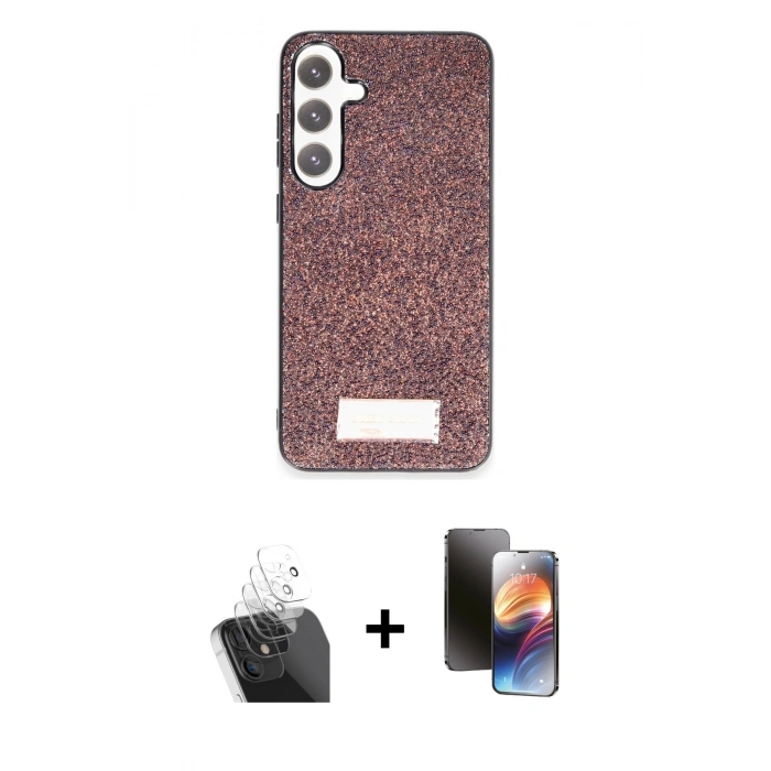 MARSİLYAN™- Galaxy S24 Kılıf Vadi Klasik Serisi - Siyah 3D Antistatik Mat Seramik Nano Ekran Koruyucu + Kamera Lens Koruma Cam - SF