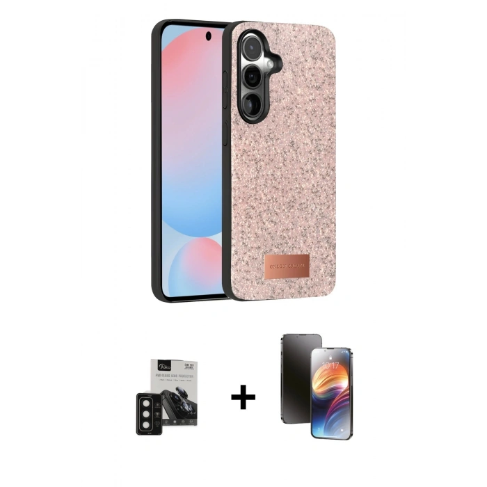 MARSİLYAN™- Galaxy S24 Kılıf Vadi Klasik Serisi - Siyah 3D Antistatik Mat Seramik Nano Ekran Koruyucu + PVD Metal Kamera Lens - SH