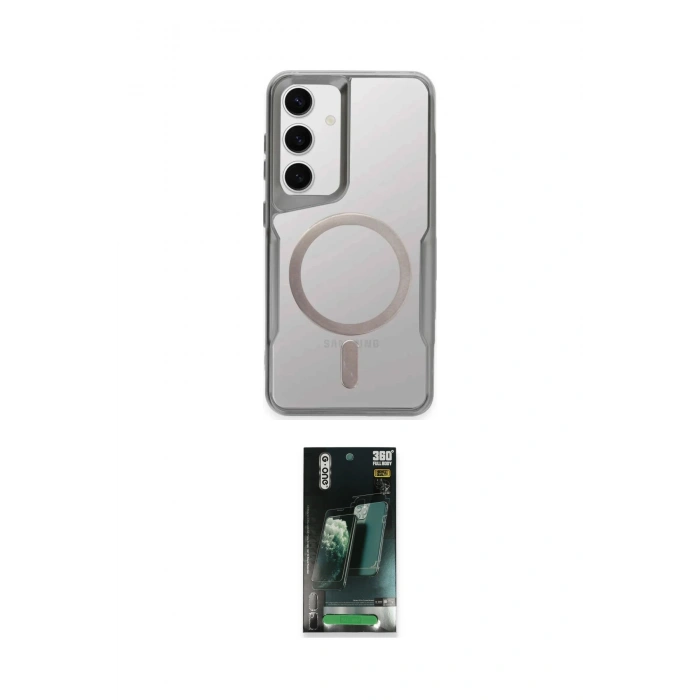 MARSİLYAN™- Galaxy S24 Kılıf Yadigar Klasik Özel Seri - Siyah 360 Mat Full Body Arka Koruyucu