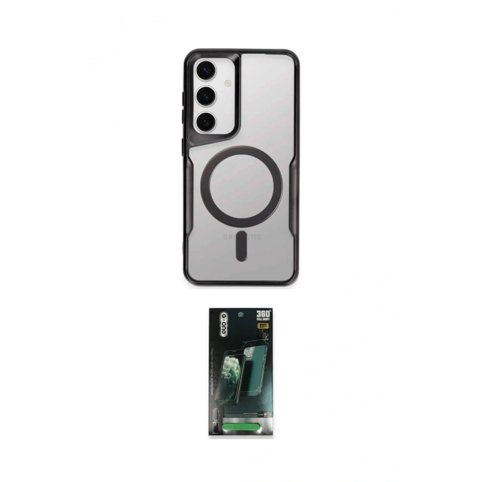 MARSİLYAN™- Galaxy S24 Kılıf Yadigar Klasik Özel Seri - Siyah 360 Mat Full Body Arka Koruyucu