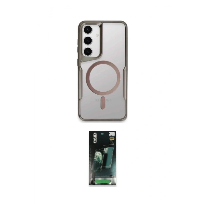 MARSİLYAN™- Galaxy S24 Kılıf Yadigar Klasik Özel Seri - Siyah 360 Mat Full Body Arka Koruyucu
