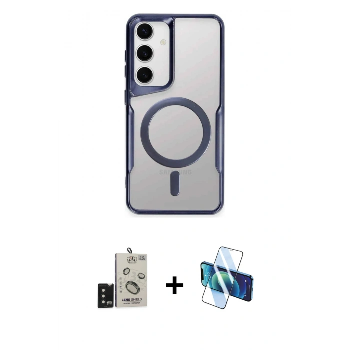MARSİLYAN™- Galaxy S24 Kılıf Yadigar Klasik Özel Seri - Siyah 3D Antistatik Cam Ekran Koruyucu + Bilvis Titan Kamera Lens - SH