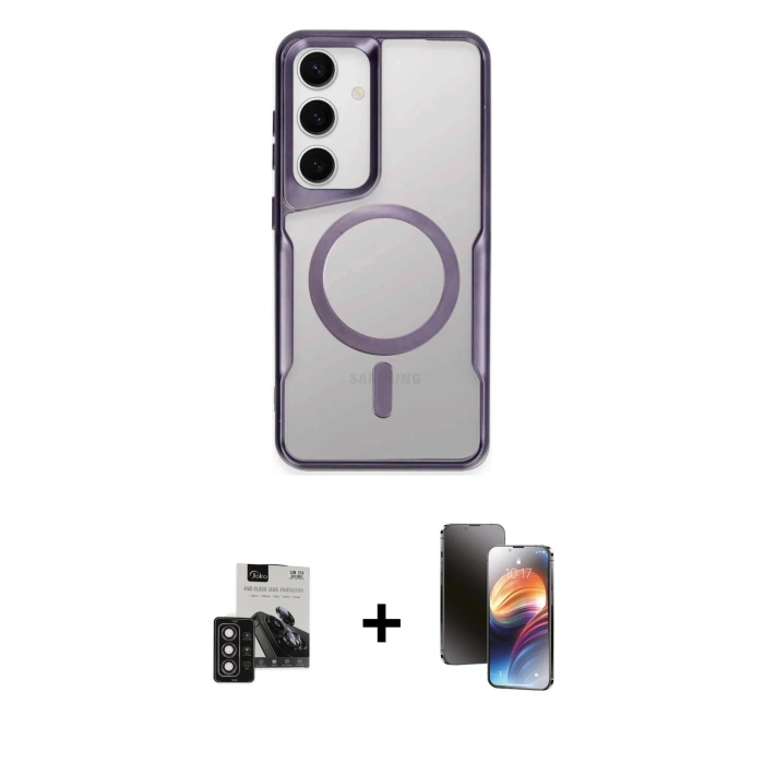 MARSİLYAN™- Galaxy S24 Kılıf Yadigar Klasik Özel Seri - Siyah 3D Antistatik Mat Seramik Nano Ekran Koruyucu + PVD Metal Kamera Lens - DNMR