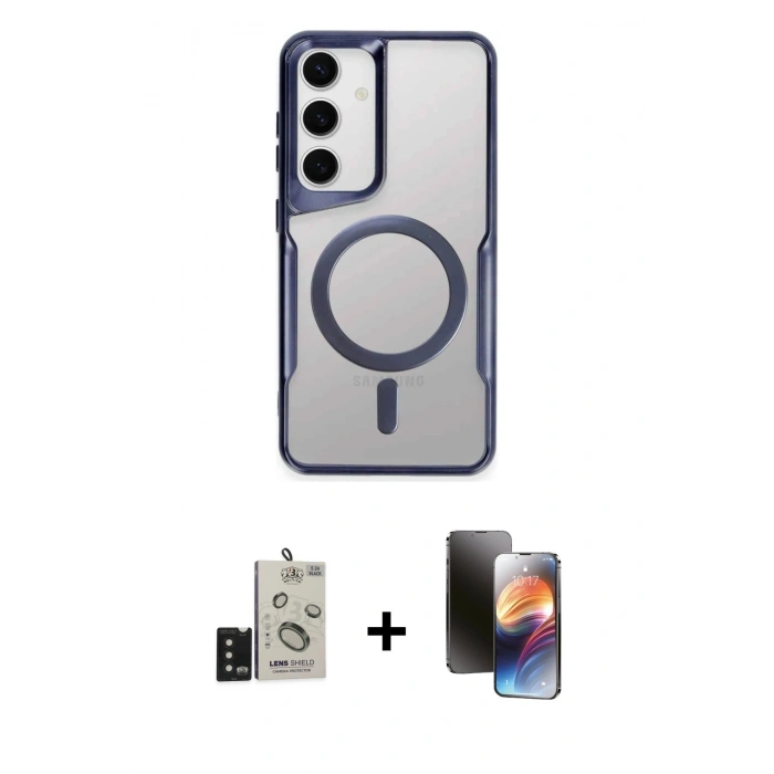 MARSİLYAN™- Galaxy S24 Kılıf Yadigar Klasik Özel Seri - Siyah 3D Antistatik Mat Seramik Nano Ekran Koruyucu + Bilvis Titan Kamera Lens - SH