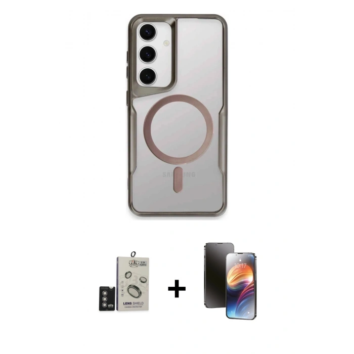 MARSİLYAN™- Galaxy S24 Kılıf Yadigar Klasik Özel Seri - Siyah 3D Antistatik Mat Seramik Nano Ekran Koruyucu + Bilvis Titan Kamera Lens - DNMR