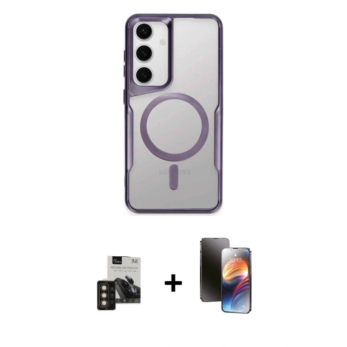 MARSİLYAN™- Galaxy S24 Kılıf Yadigar Klasik Özel Seri - Siyah 3D Antistatik Mat Seramik Nano Ekran Koruyucu + PVD Metal Kamera Lens - GD