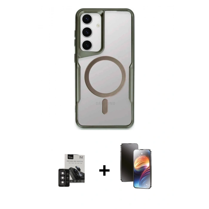 MARSİLYAN™- Galaxy S24 Kılıf Yadigar Klasik Özel Seri - Siyah 3D Antistatik Mat Seramik Nano Ekran Koruyucu + PVD Metal Kamera Lens - DNMR