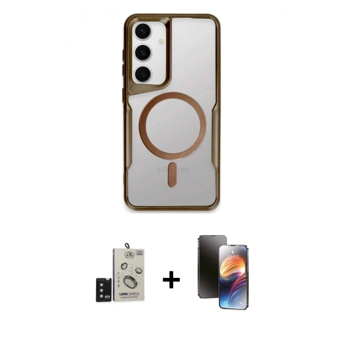 MARSİLYAN™- Galaxy S24 Kılıf Yadigar Klasik Özel Seri - Siyah 3D Antistatik Mat Seramik Nano Ekran Koruyucu + Bilvis Titan Kamera Lens - SH