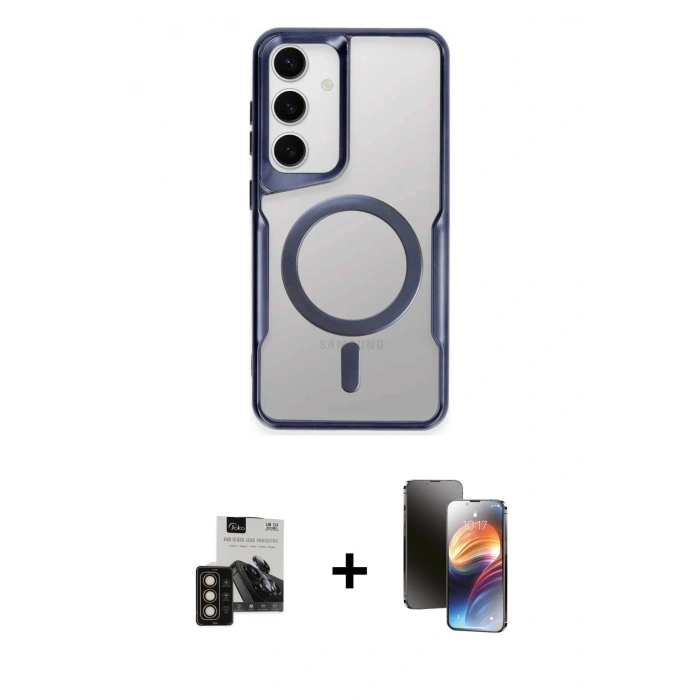 MARSİLYAN™- Galaxy S24 Kılıf Yadigar Klasik Özel Seri - Siyah 3D Antistatik Mat Seramik Nano Ekran Koruyucu + PVD Metal Kamera Lens - GD