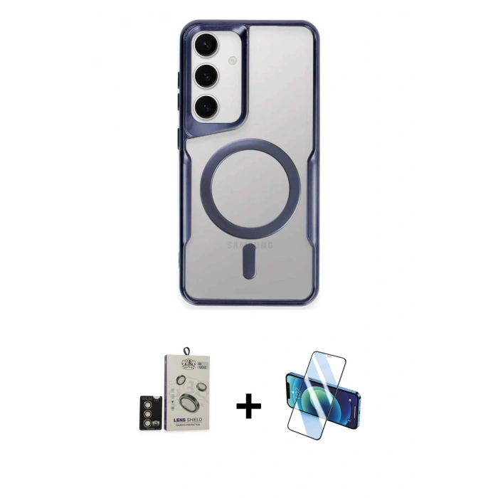 MARSİLYAN™- Galaxy S24 Kılıf Yadigar Klasik Özel Seri - Siyah 3D Antistatik Seramik Nano Ekran Koruyucu + Bilvis Titan Kamera Lens - GD