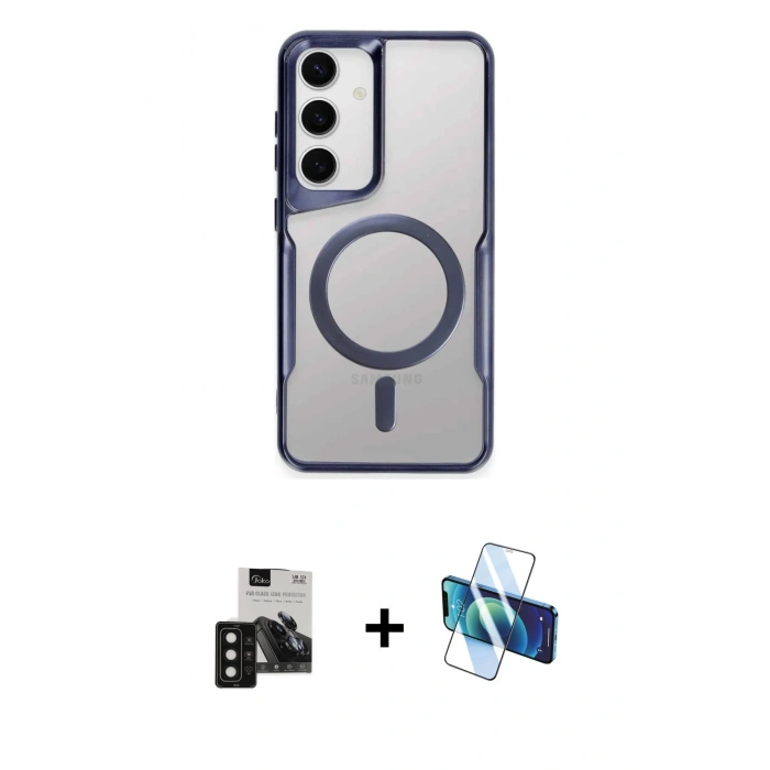 MARSİLYAN™- Galaxy S24 Kılıf Yadigar Klasik Özel Seri - Siyah 3D Antistatik Seramik Nano Ekran Koruyucu + PVD Metal Kamera Lens - SH
