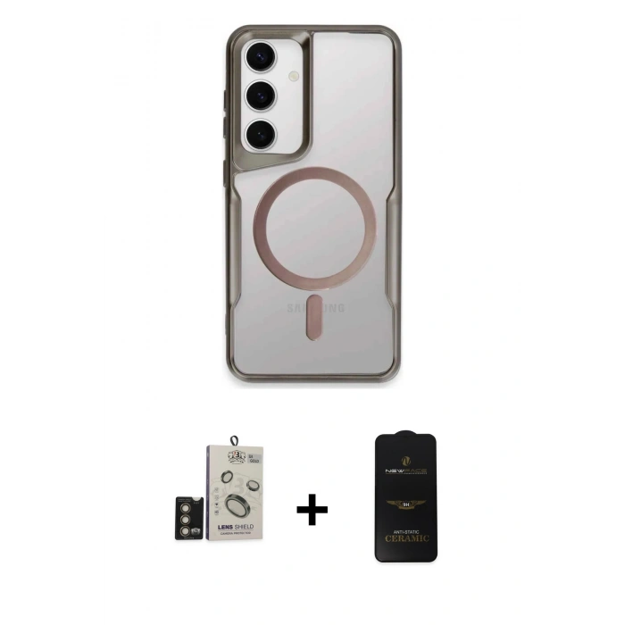 MARSİLYAN™- Galaxy S24 Kılıf Yadigar Klasik Özel Seri - Siyah 6D Antistatik Mat Seramik Hayalet Nano Ekran Koruyucu + Bilvis Titan Kamera Lens - GD