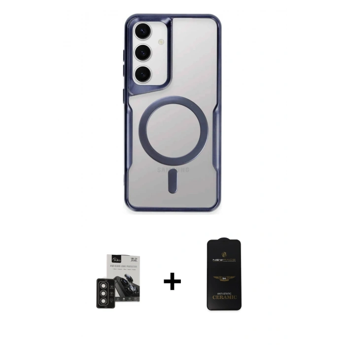 MARSİLYAN™- Galaxy S24 Kılıf Yadigar Klasik Özel Seri - Siyah 6D Antistatik Mat Seramik Hayalet Nano Ekran Koruyucu + PVD Metal Kamera Lens - TNGI