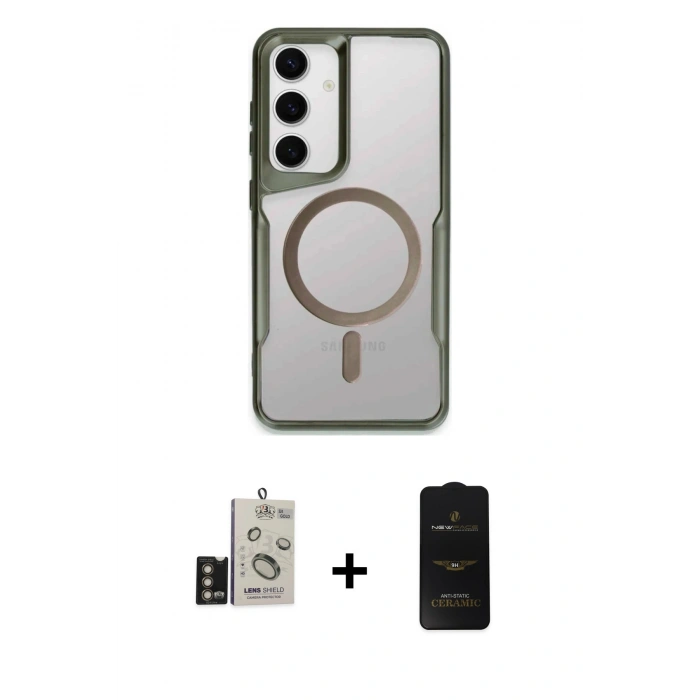 MARSİLYAN™- Galaxy S24 Kılıf Yadigar Klasik Özel Seri - Siyah 6D Antistatik Mat Seramik Hayalet Nano Ekran Koruyucu + Bilvis Titan Kamera Lens - GD