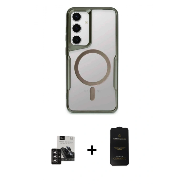 MARSİLYAN™- Galaxy S24 Kılıf Yadigar Klasik Özel Seri - Siyah 6D Antistatik Mat Seramik Hayalet Nano Ekran Koruyucu + PVD Metal Kamera Lens - DNMR
