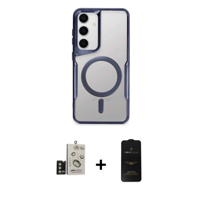 MARSİLYAN™- Galaxy S24 Kılıf Yadigar Klasik Özel Seri - Siyah 6D Antistatik Mat Seramik Hayalet Nano Ekran Koruyucu + Bilvis Titan Kamera Lens - GD