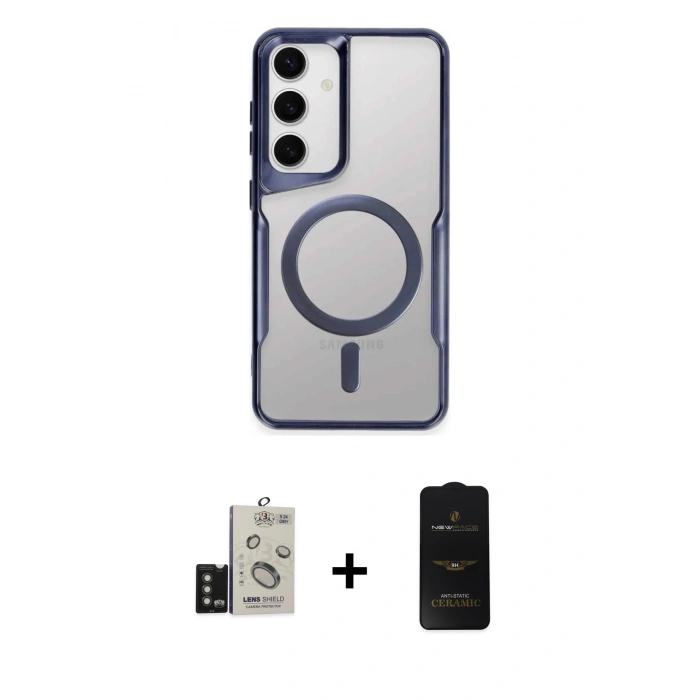 MARSİLYAN™- Galaxy S24 Kılıf Yadigar Klasik Özel Seri - Siyah 6D Antistatik Mat Seramik Hayalet Nano Ekran Koruyucu + Bilvis Titan Kamera Lens - TMGI