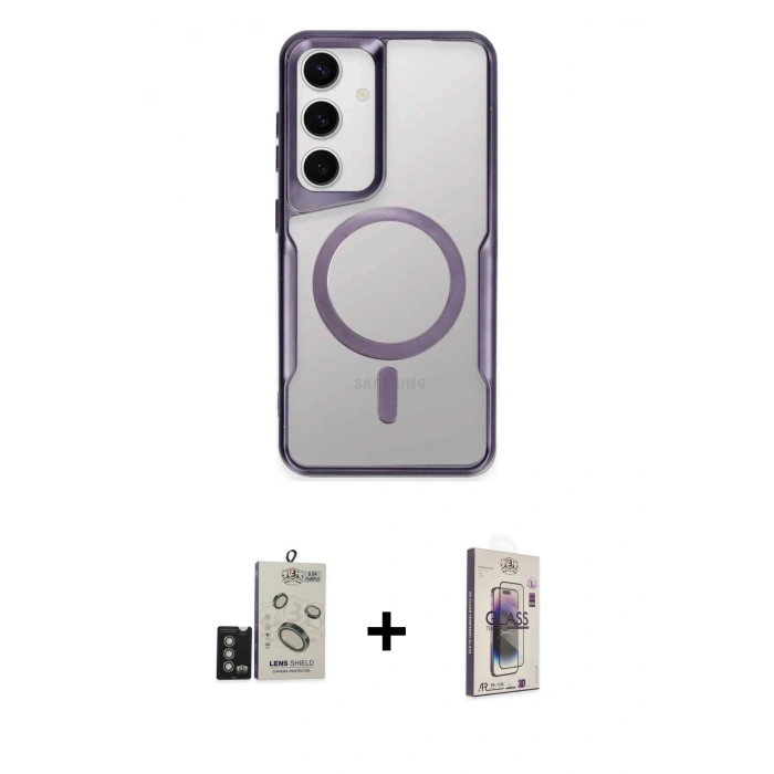 MARSİLYAN™- Galaxy S24 Kılıf Yadigar Klasik Özel Seri - Siyah Bilvis 3D Cam Ekran Koruyucu + Bilvis Titan Kamera Lens - DNMR