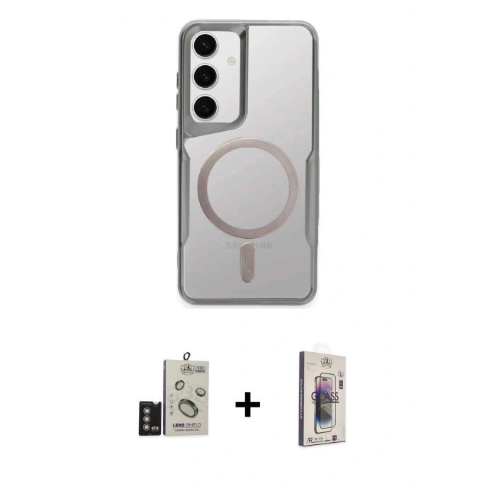 MARSİLYAN™- Galaxy S24 Kılıf Yadigar Klasik Özel Seri - Siyah Bilvis 3D Cam Ekran Koruyucu + Bilvis Titan Kamera Lens - DNMR