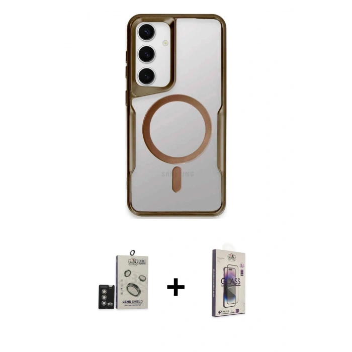 MARSİLYAN™- Galaxy S24 Kılıf Yadigar Klasik Özel Seri - Siyah Bilvis 3D Cam Ekran Koruyucu + Bilvis Titan Kamera Lens - DNMR