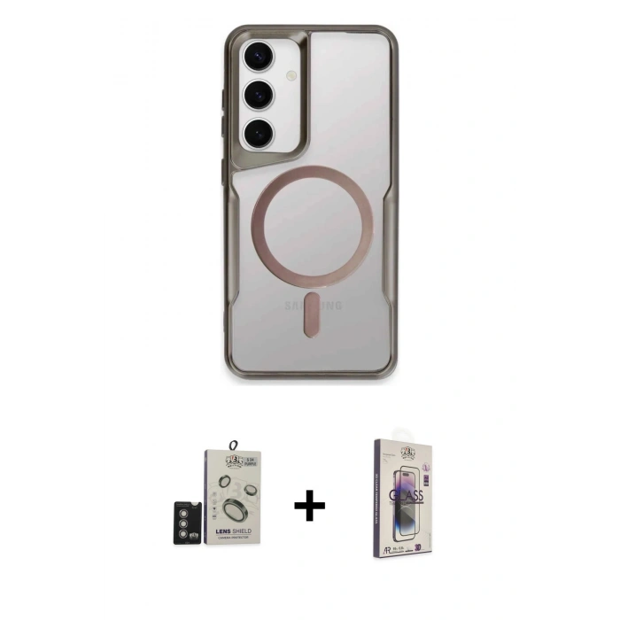 MARSİLYAN™- Galaxy S24 Kılıf Yadigar Klasik Özel Seri - Siyah Bilvis 3D Cam Ekran Koruyucu + Bilvis Titan Kamera Lens - DNMR