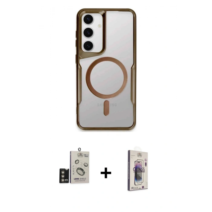 MARSİLYAN™- Galaxy S24 Kılıf Yadigar Klasik Özel Seri - Siyah Bilvis 3D Cam Ekran Koruyucu + Bilvis Titan Kamera Lens - GD